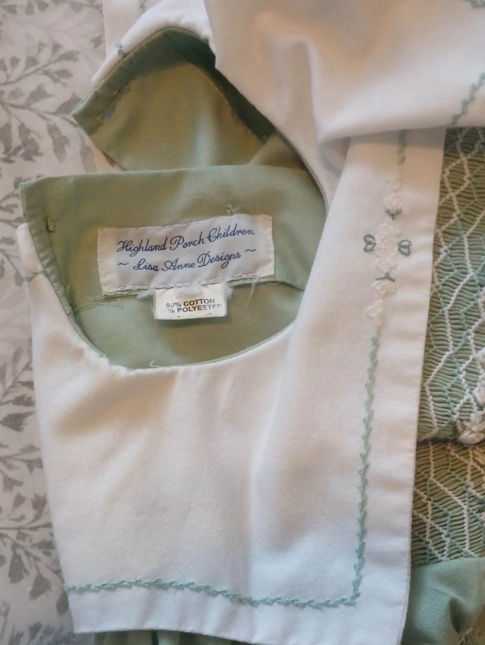 Highland Porch Children Lisa Anne Designs 2t Girls Dress Embroidered Green White